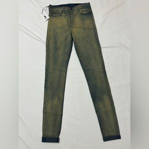 THVM Stretch Twill Skinny 5 Pocket Jean Slim Fit Grey Blue Two Tone Moon 26 x 34